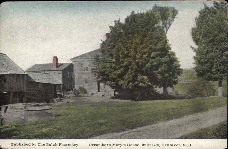 Henniker New Hampshire NH Ocean Born Mary's House c1900s20s Postcard