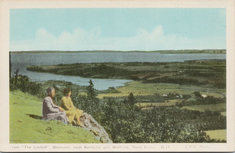 The Lookout Blomidon NS Nova Scotia Revaron Motor Court Advert PECO Postcard F77