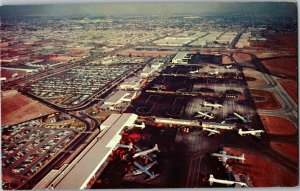 Los Angeles CA International Airport Aerial View Vintage Postcard C69