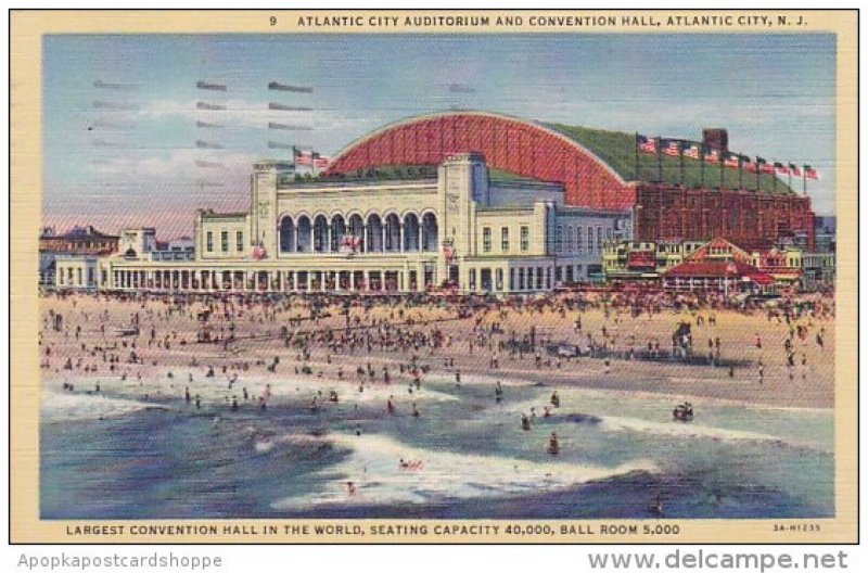 New Jersey Atlantic City Audittorium And Convention Hall 1945