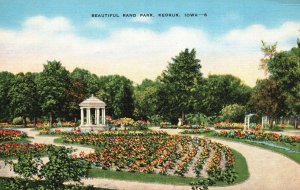 Vintage Postcard Rand Park Flower Gardens Tourist Camp playground Keokuk Iowa IA