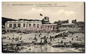 Old Postcard Saint Valery en Caux The Casino and The Beach