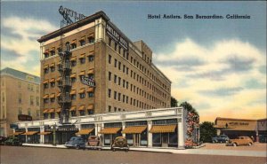 San Bernardino California CA Hotel Antlers Linen Vintage Postcard