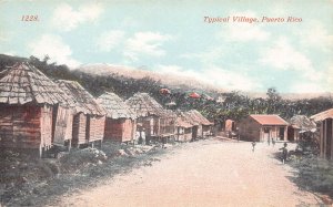 Typical Village, Puerto Rico, Early Postcard, Unused