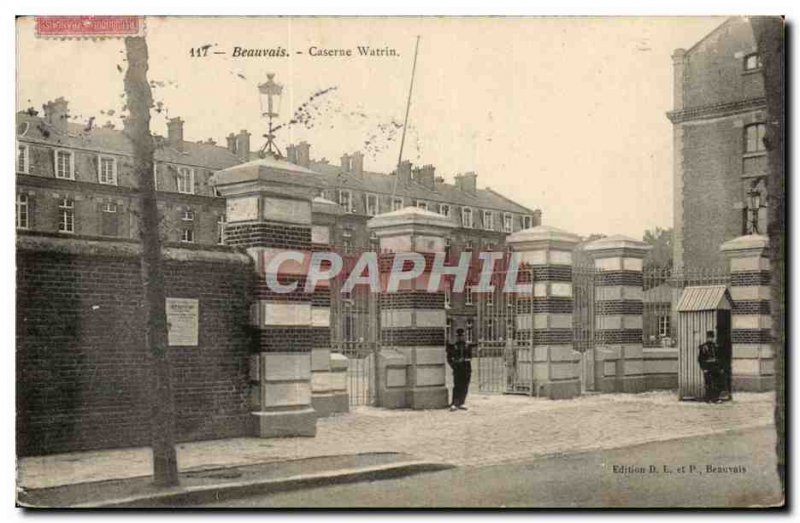 Old Postcard Beauvais Watrin Barracks