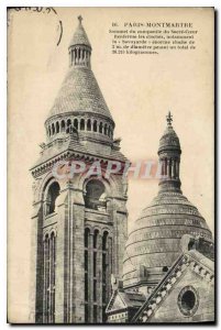 Old Postcard Montmartre Paris Summit of the campanile of the Sacre Coeur Cont...