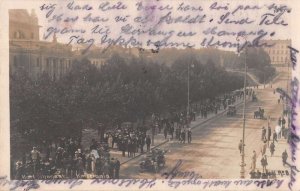 Kristiania Norway Karl Johanset Main Street Real Photo Vintage Postcard AA13949