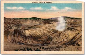 Nevada NV, Copper Mine, Pit-Ruth, Adjacent Robinson Mine, Vintage Postcard