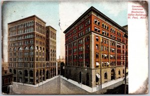 1908 Germania Insurance Manhattan Office Building Saint Paul MN Posted Postcard