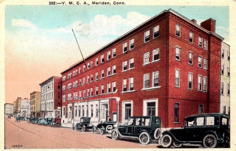 Meriden, Connecticut - Cars in front of the Y.M.C.A. - in the 1920s