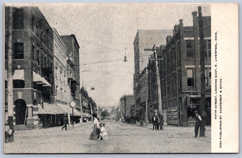 K23/ East Liverpool Ohio Postcard c1910 5th Street East Stores 122