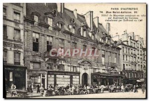 Old Postcard Paris D & # 39Autrefois Rue Saint Antoine Hotel De Mayenne Const...