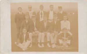 D88/ Interesting RPPC Real Photo Postcard C1910 Sports Cricket Team Clubs