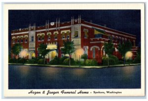 c1940 Hazen & Jaeger Funeral Home & Cremation Monroe Spokane Washington Postcard
