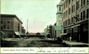 Twenty-eight 28th Street Hart Albin Billings Montana Postcard colorized 1908