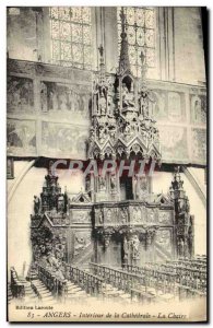 Old Postcard Angers Interior of the Cathedral The Pulpit