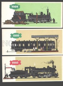 091510 Railway & TRAINS Collection of 24 russian postcards