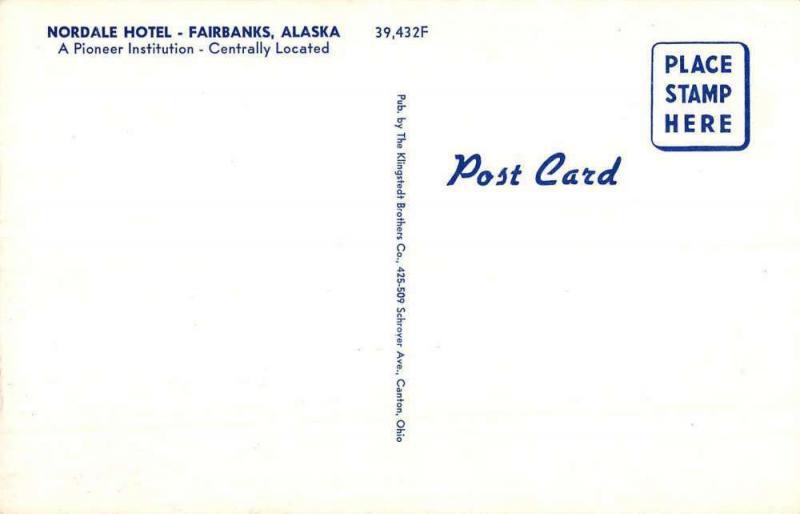 Fairbanks Alaska Nordale Hotel Street View Vintage Postcard K103933