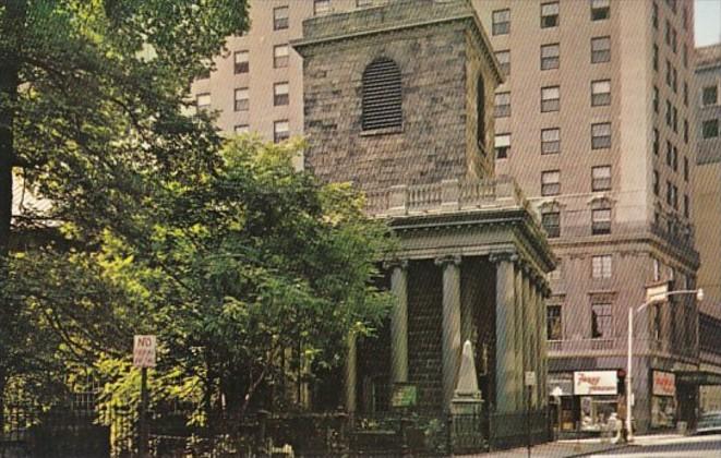 Massachusetts Boston King's Chapel Corner Tremont and School Streets