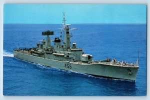 New Zealand Postcard HMNZS Waikato Ship Leander Class Anti Submarine Frigate