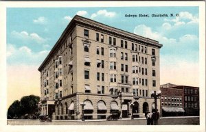 Charlotte, NC North Carolina  SELWYN HOTEL & Street View  ca1920's Postcard