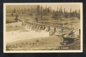 RPPC SAVAGE RAPIDS DAM ROGUE RIVER OREGON VINTAGE REAL PHOTO POSTCARD