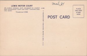 Lewis Motor Court Chattanooga TN Postcard PC447