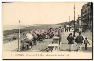 Old Postcard Cabourg Promenade Sea Boulevard des Anglais