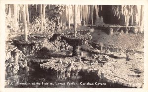 Carlsbad Caverns New Mexico 1940s RPPC Real Photo Postcard Fountain Faries