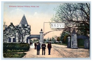 c1910's Entrance National Military Home NHDVS Arch Indiana IN Antique Postcard