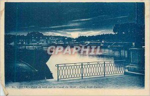 Old Postcard The Night Effect on the Canal du Midi Bridge Sudi Carnot