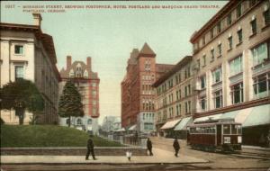Portland OR Morrison St. TROLLEY c1910 Postcard