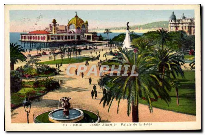 CARTE Postale Old Nice Albert 1st Gardens, Palais de la Jetee