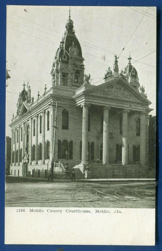 Mobile County Court House courthouse Alabama old postcard