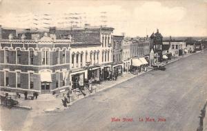 Le Mars Iowa birds eye view Main St business area antique pc Y15442