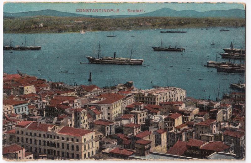 Turkey; Constantinople, Scutari Harbour Unposted PPC, Shows Shipping at Anchor