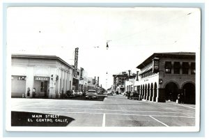 1951 Main Street El Centro California CA Cars RPPC Photo Vintage Postcard 