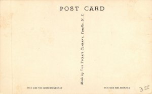 Eaton Ohio~US Post Office~Birdseye Front Doors~Mailbox on Post~1940s B&W PC