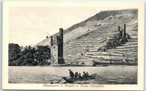 M-26938 Mouse Tower with a view of Bingen and the ruins of Ehrenfels Germany