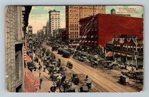 Dayton OH, Main Street Market Scene, Vintage Ohio c1913 Postcard