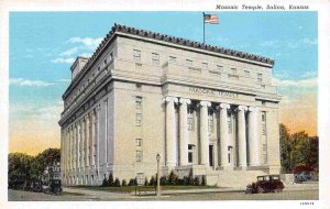 Masonic Temple Salina Kansas linen postcard