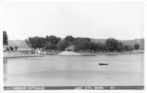 Lake City Minnesota Harbor Entrance Real Photo Vintage Postcard AA110757