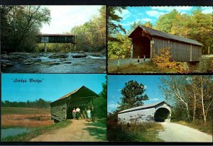 I33 (4) Covered Bridges Liddy's, Babbs, Meadows Mill, Longwood