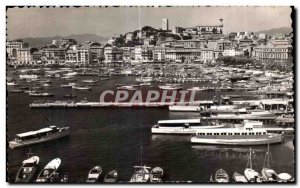 Old Postcard La Cote D Azur Cannes Port and Suquet seen the Municipal Casino