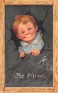 Greetings Little Boy Chalkboard Be Mine Tuck Antique Postcard J72626