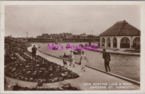 Norfolk Postcard - Great Yarmouth New Boating Lake & Rock Gardens  RS38284