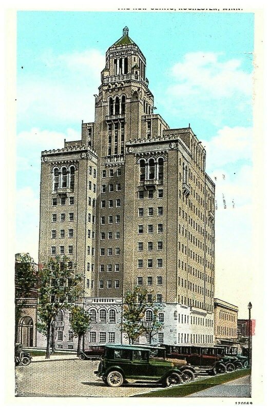 The New Clinic, Automobiles Rochester Minnesota Postcard Posted 1929
