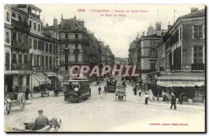 Toulouse Old Postcard Place du Pont Neuf and rue de Metz