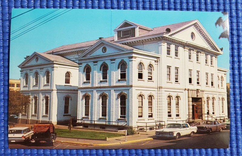 Vintage c1960's Union County Courthouse Old Cars Morganfield KY Postcard