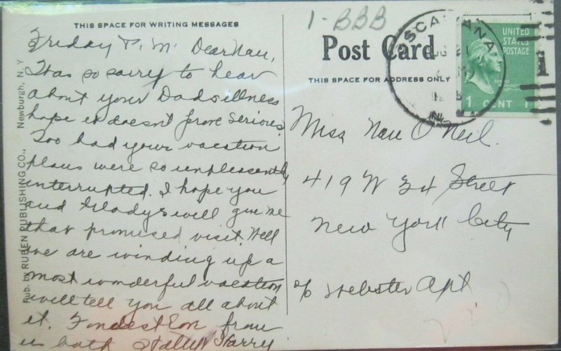 Valeria Lake Valeria Oscawana NY unreadable postmark Ruben Publishing Company